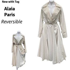 Vintage 80s' Alaia Paris Reversible Swing Rain Coat Size 8 NWT, MSRP $2200